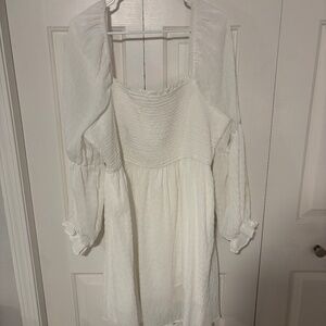 Arula White Puff Sleeve Dress Size C